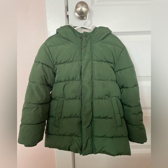 Primary Clothing Kids parka puffer coat, evergreen, size 5 - Picture 2 of 8